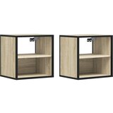  Zidni noćni ormarići 2 kom sonoma hrast 40x31x39,5 cm Smeđa | Shoptok.si