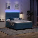  Postelja s pilotskim vzmetenjem in blazino ter LED svetlobo temno modra 160x200 cm žamet, (22050322) | Shoptok.si