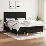 vidaXL Krevet s oprugama i madracem crni 180x200 cm od tkanine | shoptok.hr