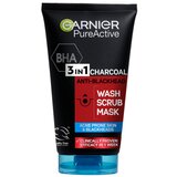 Garnier Skin Naturals izdelek za čiščenje obraza - Pure Active 3in1 Gel + Scrub + Anti-Blackhead Mask | Shoptok.si