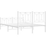  Metalni okvir kreveta uzglavlje i podnožje bijeli 135 x 190 cm | shoptok.hr