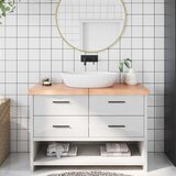  Kupaonska radna ploča svjetlosmeđa 120x50x(2-6) cm masivno drvo | Eponuda.ba