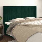  Uzglavlje s ušima tamnozeleno 203x16x118/128 cm baršunasto | shoptok.hr