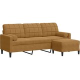  Trosjed s tabureom smeđi 180 cm baršunasti | Eponuda.com