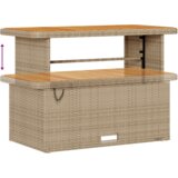 vidaXL 10 delni vrtni kavč set z blazinami Bež Poli ratan Acacia | Shoptok.si