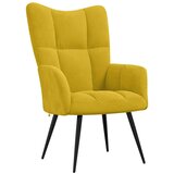  Opuštajuća fotelja sa stolicom, senf žuti baršun | shoptok.hr