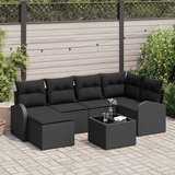  Set sofe s jastukom s pohranom 7 pcs Crna poliratan | shoptok.hr