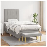  Box spring postelja z vzmetnico svetlo siva 80x200 cm blago | Shoptok.si