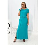 Kesi Viscose dress with pockets turquoise Cene