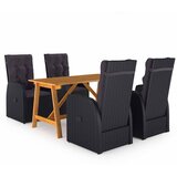  5-dijelni vrtni blagovaonski set crni | shoptok.hr
