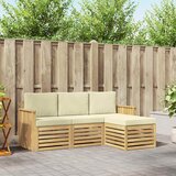  Set vanjskih sofa 4 pcs Bijela i krem 189,5 x 122,5 x 73 cm | Eponuda.com