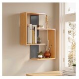 Hanah home Zidna polica Lisbon Anthracite Natural | Eponuda.com