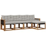 vidaXL Zunanja garnitura za sedenje 5 pcs Naravna in svetlo siva, (5000282676) | Shoptok.si