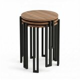 Hanah home Set 3 stočića Palma Walnut Black u