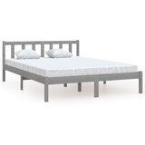 The Living Store Posteljni okvir siv iz trdne borovine 150x200 cm - Posteljni Okvir, (21528123) | Shoptok.si