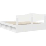  Konstrukcija postelje Bela 180 x 200 cm Masivno borovo les, (5000102535) | Shoptok.si
