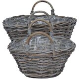  Košara za rastline s shranjevanjem 2 pcs Siva Lacak ratan, (5000207836) | Shoptok.si