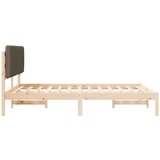  Krevetni okvir s tapiciranim uzglavljem Sivo-smeđa 135 x 190 cm | shoptok.hr
