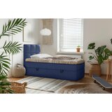 MID.YOU POSTELJA Z VZMETNICO 90 cm x 200 cm , les, tekstil, leseni material temno modra | Shoptok.si