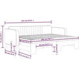  Izvlečna dnevna postelja z vzmetnico tem. siva 80x200 cm žamet | Shoptok.si