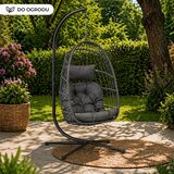  Viseća stolica jaje s jastucima Cocoon - siva | Shoptok.si