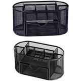  organizator za uredski pribor s ladicom, crni | shoptok.hr
