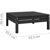  Vrtna sedežna garnitura 6-delna trdna borovina črna, (20676259) | Shoptok.si