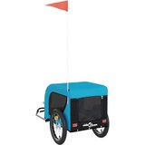 Prikolica za bicikl za ljubimce plavo-crna od tkanine i željeza | shoptok.hr