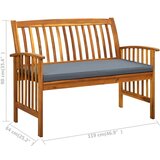  Klupa s jastukom 119 cm od masivnog bagremovog drva | shoptok.hr