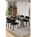 Hanah home Set trpezarijskog stola i stolica (5 delova) Axton Black Marble Black | Eponuda.com
