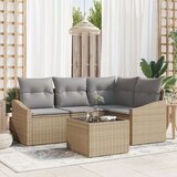  Vrtni Kavč Set Set 5 Bež Ratan Vrtna Jedilna Garnitura, (22065065) Cene
