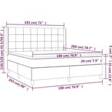 vidaXL Krevet box spring s madracem LED smeđesivi 180x200 cm tkanina | shoptok.hr