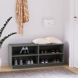vidaXL Ormarić za cipele sivi 110 x 34 x 45 cm od masivne borovine Cijene