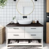  Kupaonska radna ploča tamnosiva 100 x 60 x 6 cm tretirano drvo | shoptok.hr