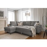 Miuform Siva sklopiva kutna garnitura od samta (s lijevim kutom) Lofty Lilly – | shoptok.hr