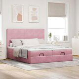 vidaXL Otomanski posteljni okvir z vzmetnicami roza 180x200cm žamet, (21609476) | Shoptok.si