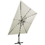  Konzolni suncobran sa stupom i LED svjetlom 300 cm boja pijeska | shoptok.hr
