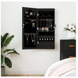 vidaXL Zidni ormarić za nakit s ogledalom crni 37 5 x 10 x 90 cm | shoptok.hr