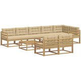  Set vanjskih sofa 9 kom. Bijela i bež Poliester | shoptok.hr