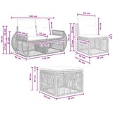  Sjedeća garnitura za vrt 10 kom. Crna i krem-bijela poliratan 70 x 62 x 70 cm | shoptok.hr