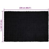 Lažni zec deka 4 pcs Crna 150 x 220 cm Poliester | shoptok.hr