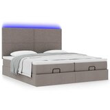  Otomanski okvir kreveta s madracima smeđesivi 200x200cm tkanine | shoptok.hr