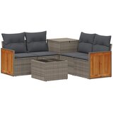  Set sofe 6 kom. Siva i tamno siva Poli Rattan i čelik | shoptok.hr