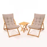 MY005 - brown brownnatural garden table & chairs set (3 pieces)