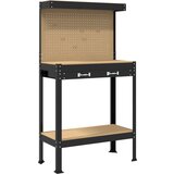  Delovne klopi s predalom Črna 81 x 41 x 145 cm Konstruiran les, (5000110602) | Shoptok.si