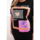 Kesi Włoski Women's cotton Plus Size blouse with gold print white + pink | Shoptok.si