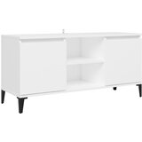 Maison Chic TV omarica - TV stojalo - Televizijska omarica s kovinskimi nogami bela 103,5x35x50 cm, (21700643) Cene