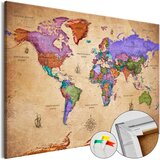  Slika na plutenoj podlozi - Colourful Travels (1 Part) Wide [Cork Map] 120x80 | shoptok.hr