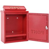  Stenska Poštna Škatla Rdeča 29 x 13 x 41 cm Lit aluminij, (5000133022) | Shoptok.si