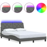 vidaXL Okvir kreveta s LED-om bez madraca 140 x 190 cm od tkanine | shoptok.hr